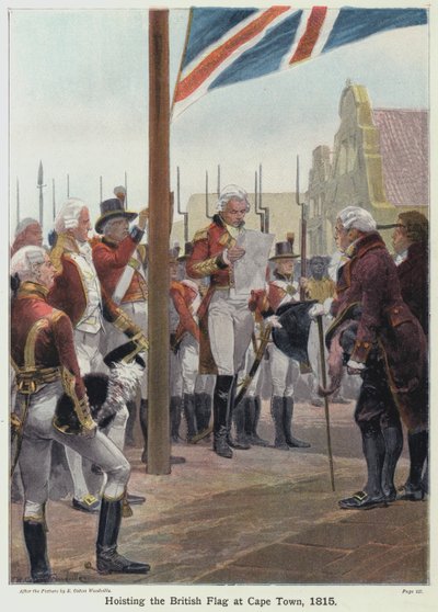 Izando la bandera británica en Ciudad del Cabo, 1815 de Richard Caton II Woodville